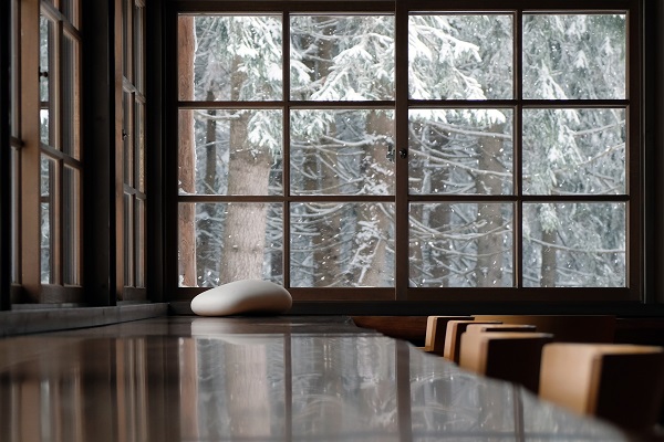 カフェアルテ冬の窓からの写真