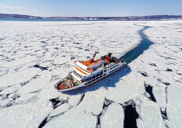 オホーツク海沿岸の流氷の写真