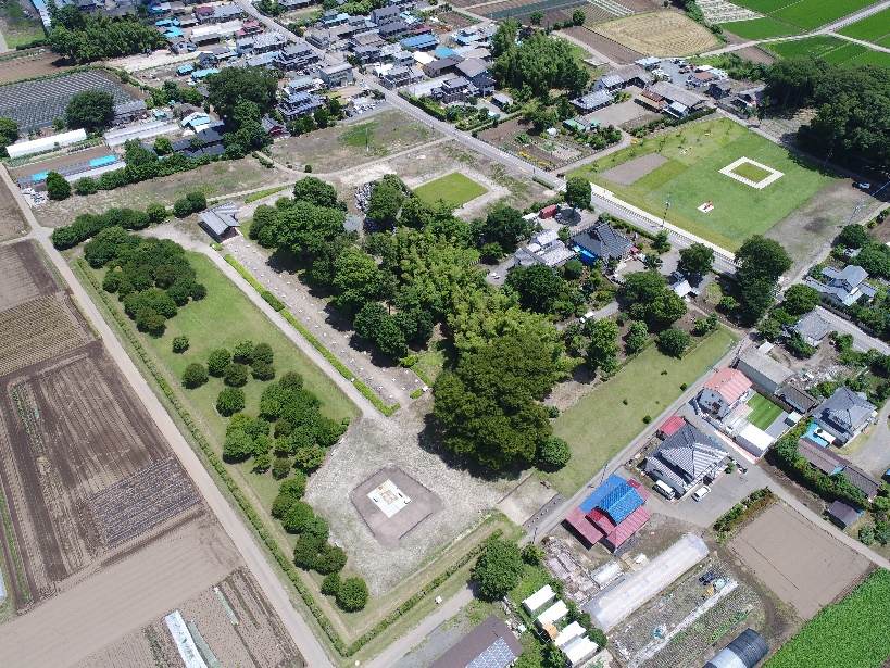 下野薬師寺跡空中写真　南西から撮影した下野薬師寺跡の写真