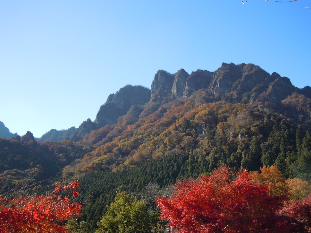 妙義山の紅葉の写真