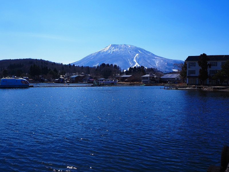 野尻湖から：黒姫山の写真