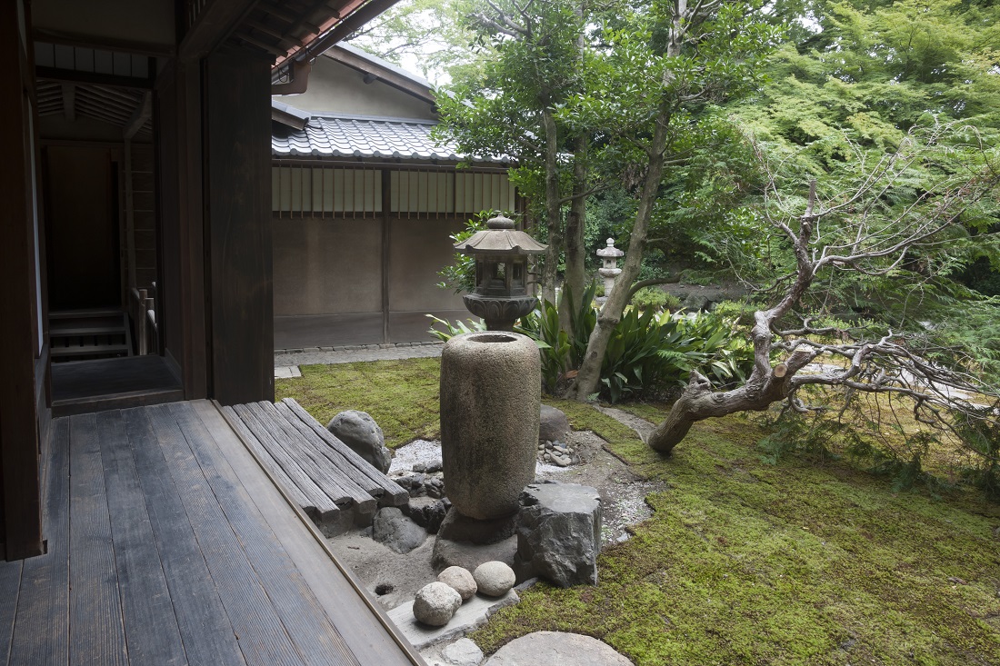 主屋縁側からの茶室の写真