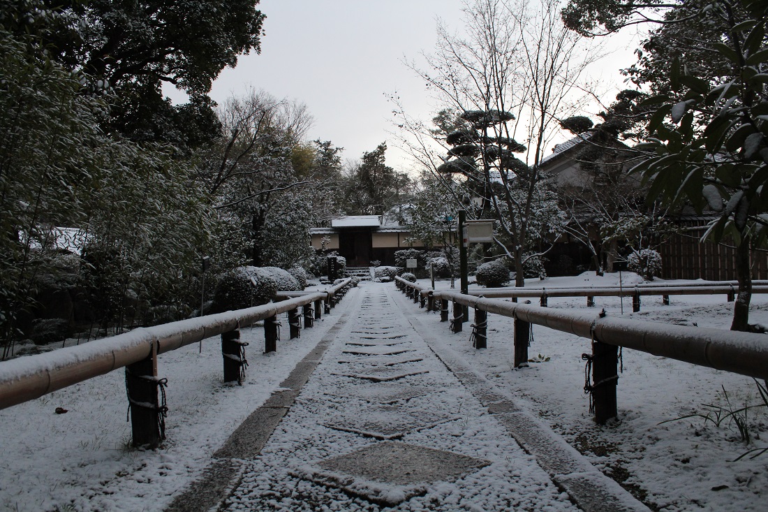 庭園 雪景色の写真
