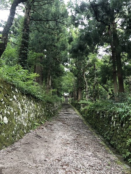 大山寺阿弥陀堂へと続く参道の写真