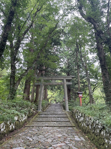 大神山神社奥宮に続く参道の写真