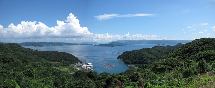 国史跡鷹島神崎遺跡展望所からの眺望の写真