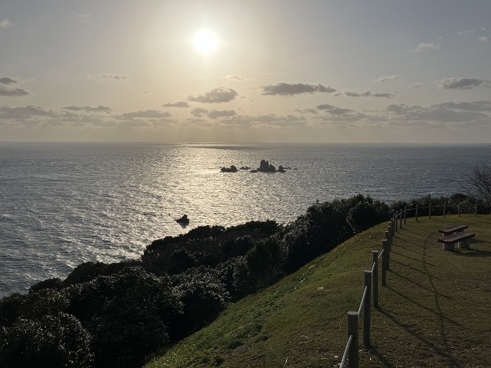 西平椿公園から大ヶ瀬・海中公園地区を望むの写真